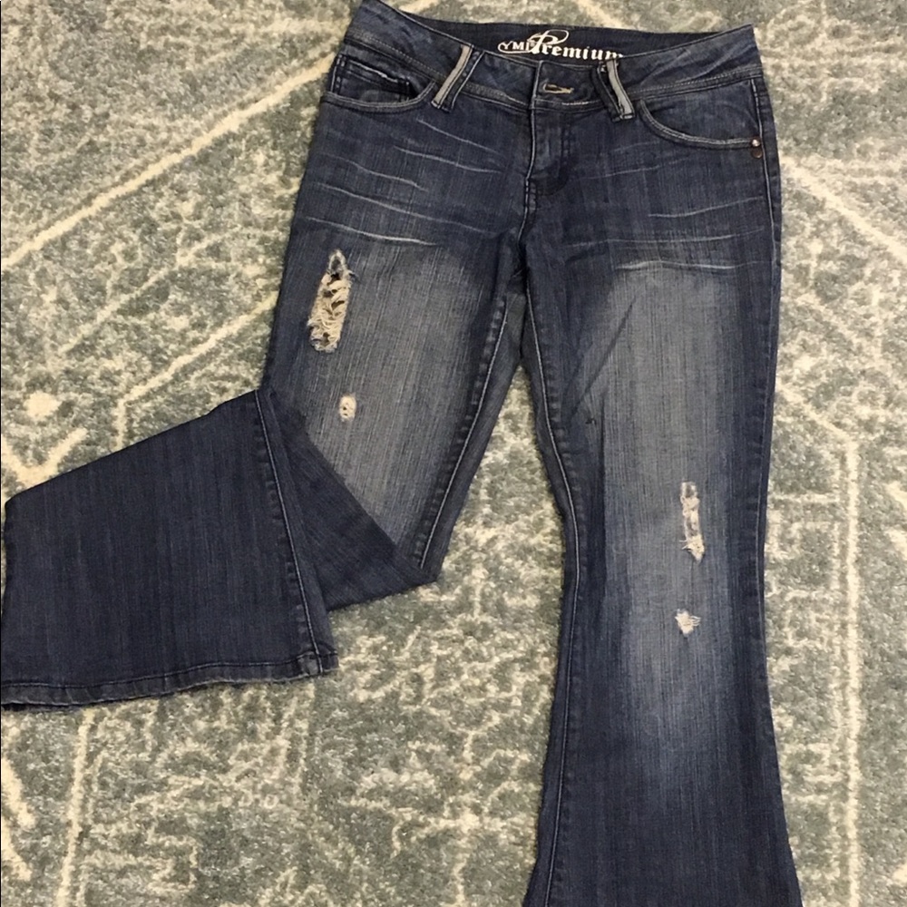 Belled Distressed Jeans